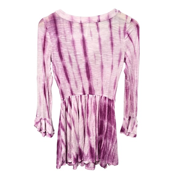 Free People Sun Up Pink Beaded Tie Dye Ombre Mini Dress Tunic Size XS Beaded - Picture 5 of 7